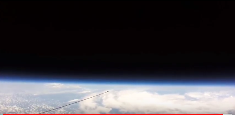 Balloon photo showing the edge of space