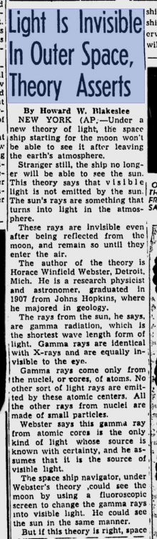 Newspaper Clipping about space