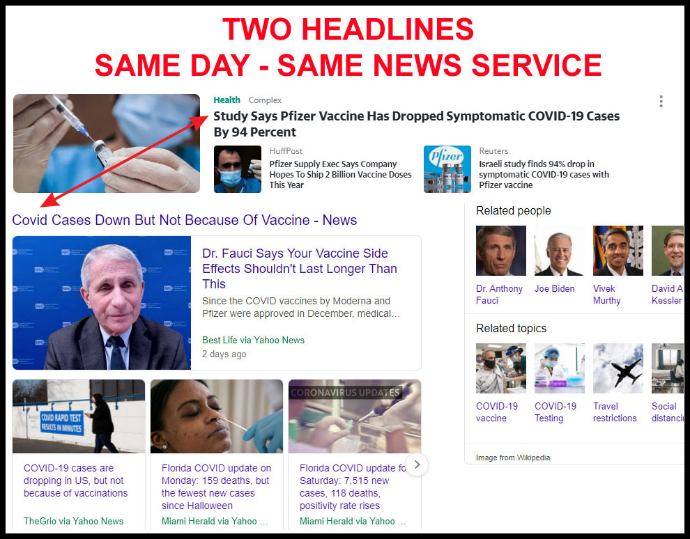 Two headlines - same day - same news services