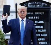 Trump holding up Bible